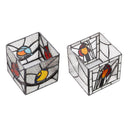 4.75" H Set of 2 Bird Stained Glass Candle Holders