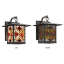 River of Goods Red Stained Glass and Oil Rubbed Bronze 1-Light Outdoor Lantern Wall Sconce