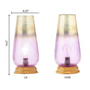 14.5" H 1-Light Durand Glass and Wood Accent Lamp