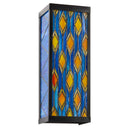 River of Goods Blue Stained Glass and Black Metal Rectangular 1-Light Outdoor Wall Sconce