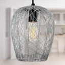 Lucinda 7.25"W Modern Silver Woven Metal Pendant Light