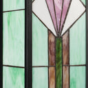 River of Goods Green Stained Glass and Black Metal Rectangular 1-Light Outdoor Wall Sconce