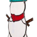 12" H Tiffany-Style Spirited Holiday Snowman Stained Glass Window Panel