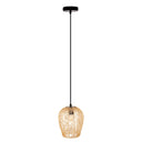 Lucinda 7.25"W Modern Gold Woven Metal Pendant Light