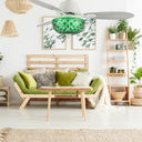 42" W Brynn LED Indoor Green Hand-Cut Glass Globe Shade Ceiling Fan with Remote Control