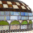64" H Veronica Blue Stained Glass Dome Shade Candlestick Floor Lamp