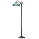 60" H Sophia Blue Stained Glass Bowl Shade Candlestick Floor Lamp