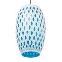 6" W Austin Glam White and Blue Glass Globe Shade Pendant Light
