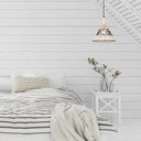 12" W Sandy Bohemian White Cone Shade Pendant