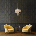 12.5"H Jeweled Blossoms Hanging Lamp