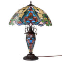 24" H Margaret Double Lit Amber Tiffany Style Stained Glass Table Lamp - Off