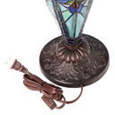 24.5" H Halston Double Lit Blue Bowl Shade Stained Glass Table Lamp