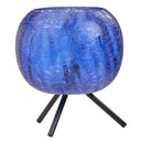 11.5" H Libby Black Tripod Table Lamp with a Blue Globe Shade