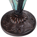24.5" H Halston Double Lit Teal Bowl Shade Stained Glass Table Lamp