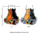 12.5"H Stained Glass Cats in the Garden Window Panel