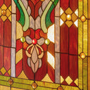 28"H Stained Glass Fleur de Lis Fireplace Screen