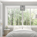 8.13"W Sami Metal Pendant Light With Silver-Tone Shade