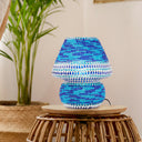8.75" H Bianca Blue and White Mosaic Mushroom Accent Lamp