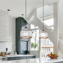 Bernadette River of Goods Brass Metal and Clear Glass Pendant Lamp