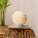 6.75" H Naomi Cream Mosaic Globe Shade Stacked Accent Lamp