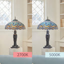 35" H Dragonfly Tiffany-Style Stained Glass Table Lamp