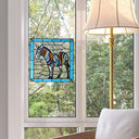River of Goods 12-Inch Rainbow Zebra Stained Glass Window Panel