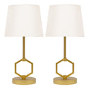 17.75"H Marler Gold & White Twin Table Lamps