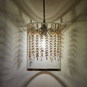 7.5" W Fiona Glam Gold and Clear Glass Drum Shade Pendant