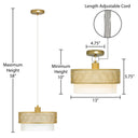 13"W Alena Drum Shade Pendant Light