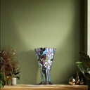 13.5" H Tiffany-Style Floral Vase Stained Glass Hurricane Table Lamp