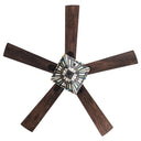 52"W LED Orson Craftsman Stained Glass 5-Blade Ceiling Fan with Remote Control. Straight on view