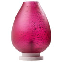 13" H Meggie Fuchsia Globe-Like Shade Accent Lamp with a White Marble Pedestal Base
