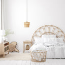 12" W 1-Light Alvero Metal and Rattan Pendant