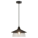 Leslie 11.8" Black Satin Painted Cone-Shaped Pendant Lamp