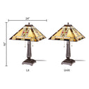 24" H Winslow Tiffany-Style Stained Glass Empire Shade Candlestick Table Lamp