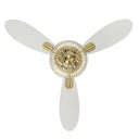 42" W Braxton LED Indoor Clear and Gold Glass Ceiling Fan with Oak/White Blades, Remote Control