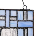 11"H John the Blue Jay Stained Glass Window Panel