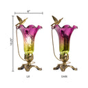 10.25"H Hand Blown Mercury Glass Hummingbird Lily Lamp