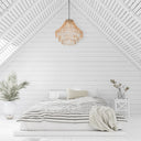 Tululla 26"W Ivory and Black Metal Dome Pendant Light with Mango Wood Beads