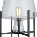 Leticia River of Goods Black Metal and Clear Glass Bowl 61-Inch Floor Lamp
