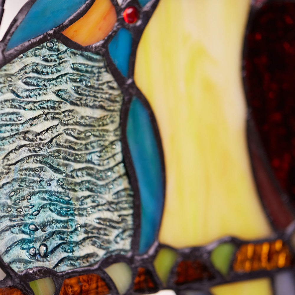 River of Goods Birds in Love Stained Glass Window Panel - Thumbnail 4