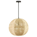 19" W Estelle Bohemian Ivory Jute Globe Shade Pendant