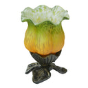 6.25" H Green and Orange Glass Tulip Accent Lamp