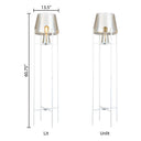 Leticia River of Goods White Metal and Champagne Gold Glass Bowl 61-Inch Floor Lamp