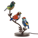 15" H Tiffany-Style Stained Glass Bird Novelty Table Lamp. Unlit