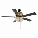 52"W Olivia Double-Lit 5-Blade Beaded Braid Wedding Band LED Ceiling Fan