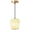 6.75" W Ken Glam Light Yellow and Gold Geometric Shaped Glass Shade Pendant