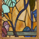 36" H Fruitful Grapevine Stained Glass Window Panel