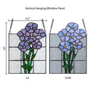 10"H Forget Me Not Flowers Stained Glass Window Panel