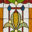 24" H Fleur de Lis Pub Stained Glass Window Panel